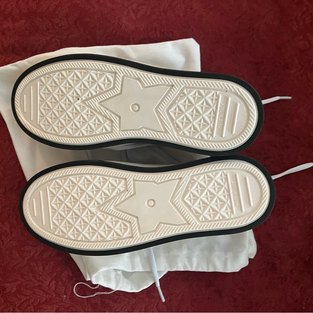 Inspired Pink and White oblique Canvas Sneakers with Rubber Soles - Picture 3 of 3